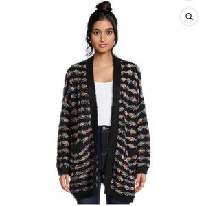 Women's Black Multicolor Sweater